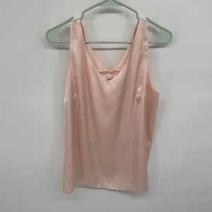 EKOUAER Light Pink Silk Cami Tank Top Blouse Women Size M NWT